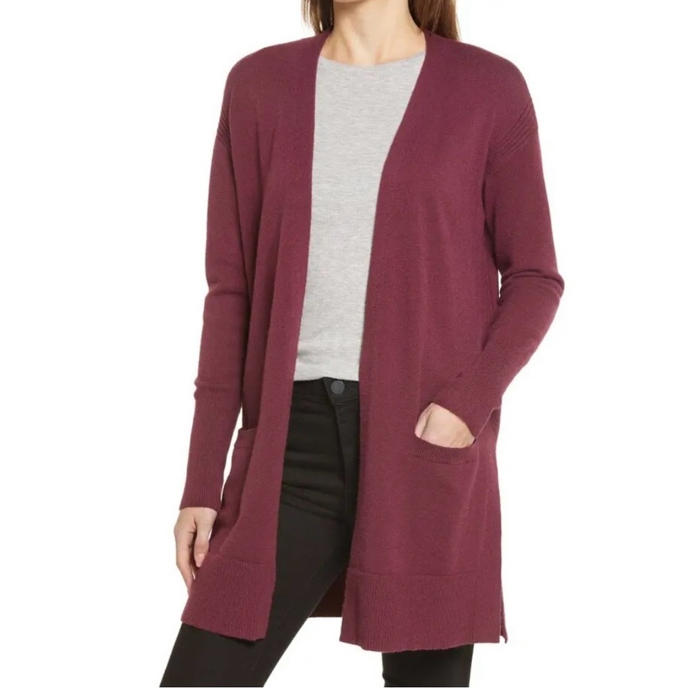 Halogen open front pocket cardigan